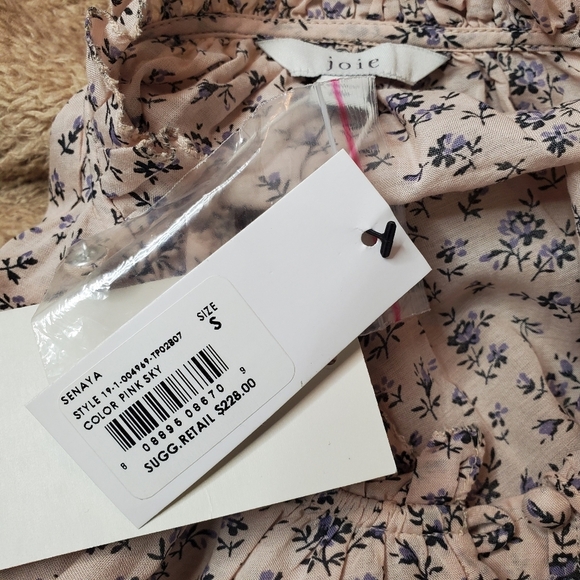NEW Joie Senaya Floral Pink Top Small - Picture 15 of 15